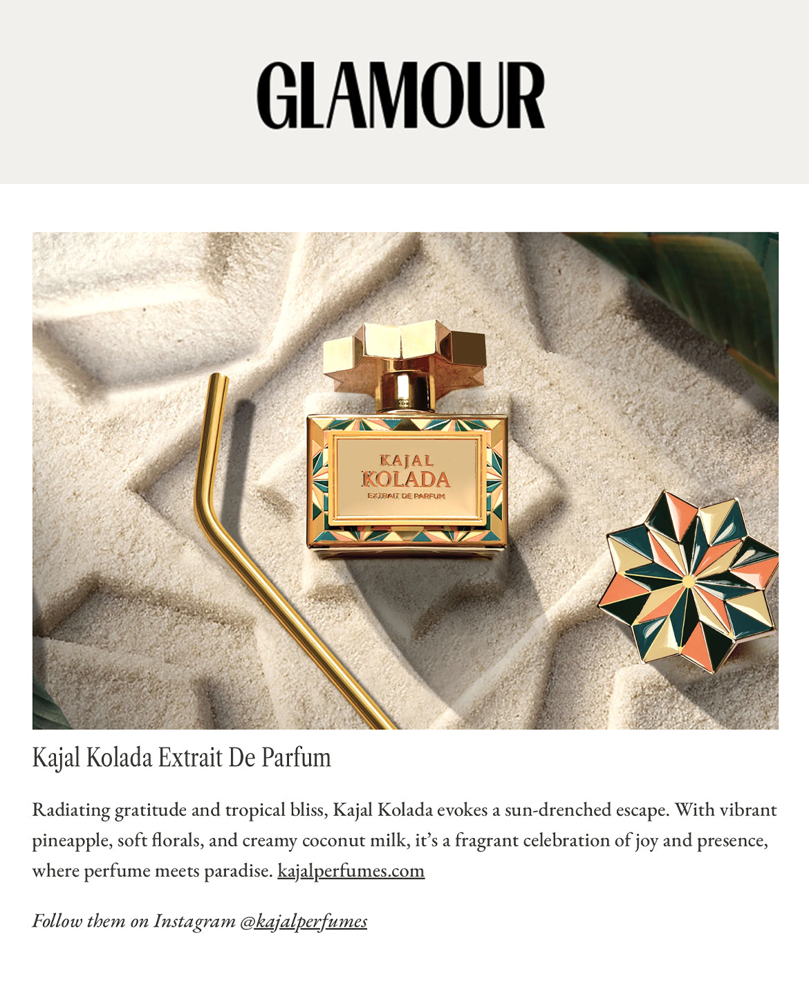 The New Kajal Kolada featured in Glamour UK